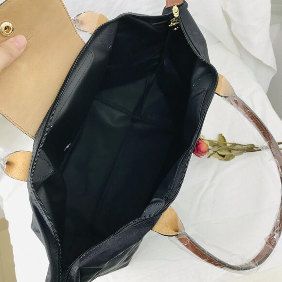 NWT Longchamp Le Pliage Original Large Shoulder Nylon Bag Tote  Black - Picture 6 of 12